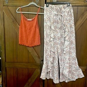 Top and flowy pant set! Size S